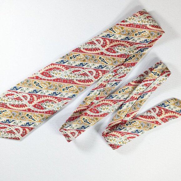 GANT 100% silk necktie colourful vintage floral paisley neck tie made in Italy - Picture 2 of 9